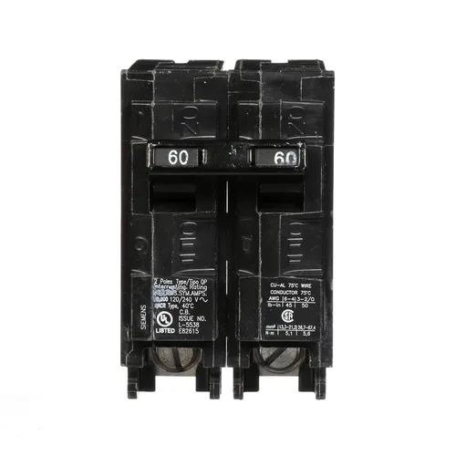 Vista 2 de Siemens Q260 - Interruptor de circuito de 60 amperios de doble polo tipo QP, Negro
