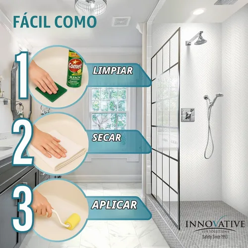 Vista 2 de Recubrimiento Antideslizante Tub Guard para Tina y Ducha - Secado Rápido y Ecológico - Blanco