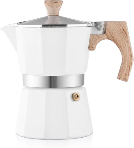 Vista 15 de wedrink Cafetera de Espresso de 3 Tazas para Estufa, Olla de Moka de Aluminio Percolador (150ml)