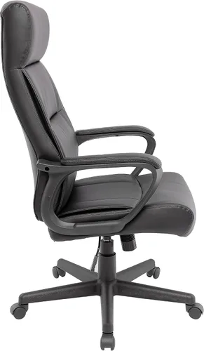 Vista 7 de STAPLES Rutherford Silla ergonómica de oficina ejecutiva y gerente, respaldo alto, altura ajustable, piel sintética Luxura, color negro