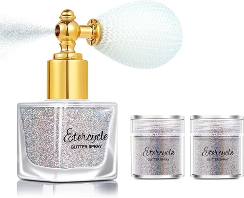 Vista 8 de Etercycle - Pulverizador de purpurina dorada para el cuerpo, polvo en aerosol brillante, polvo de purpurina brillante, maquillaje brillante