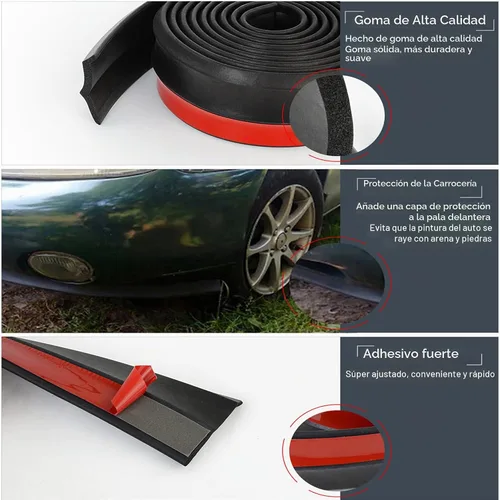 Vista 5 de Pegatinas de borde de parachoques de 8.2 pies – Protectores de goma para parachoques delantero de coche de 8.2 ft – tira de 2.362 in de ancho