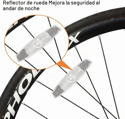 Vista 4 de Maitys Kit de 6 reflectores delanteros y traseros para bicicleta