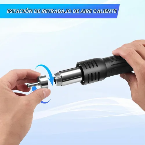 Vista 5 de Estación de soldadura de aire caliente SMD soldador Rework Digital Display Heat Gun