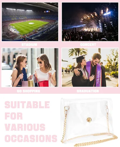 Vista 7 de EIMMBD Clear Purse for Women - Clear Purse Stadium Approved, Clear Crossbody Bag for Sports Stadium Concert Party Beach