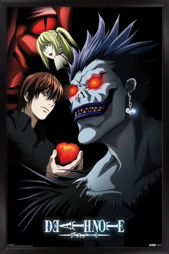Vista 8 de Trends International Death Note - Póster de pared de grupo, 14.725 x 22.375 pulgadas, versión enmarcada de madera de granero