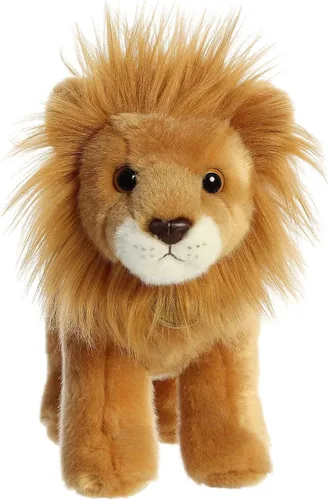 Vista 2 de Aurora® Adorable animal de peluche Miyoni® Lion - Detalle realista - Compañerismo apreciado - Marrón 10 pulgadas