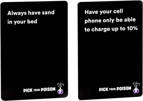 Vista 5 de Juego de fiesta Pick Your Poison + Set de expansión familiar - El juego de cartas “¿Qué preferirías hacer?” para fiestas de regalos blancos, regalos