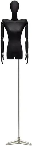 Vista 10 de Adjustable Black Female Mannequin Dress Form, 65.7-87.4 inch, Detachable Arms & Head, Size S/Small, Perfect for Jewelry Display & Fashion Retail