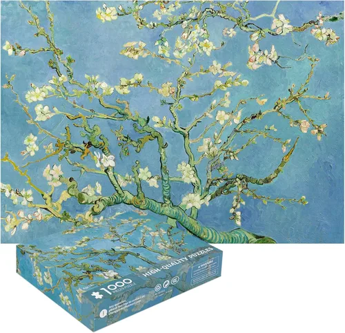 Vista 8 de CHengQiSM Rompecabezas de 1000 piezas con flores de almendra para adultos Flores de almendro