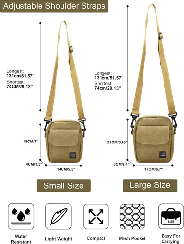 Vista 6 de Small Crossbody Bag Side Shoulder Bag For Men, Women Mini Messenger Bag