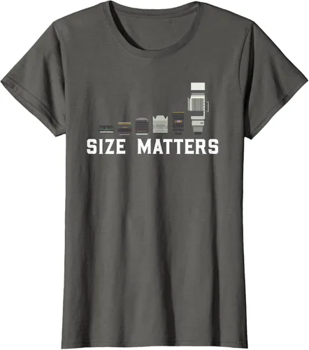 Vista 7 de Photography Camera Lens Size Matter Photographer Shutterbug Camiseta Negro