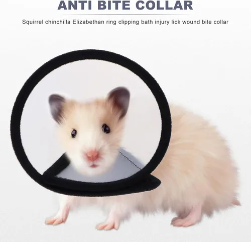 Vista 5 de balacoo Collar de recuperación de hámster pequeño para mascotas, suave, mini círculo Elizabeth, cono de cuello ajustable para animales pequeños