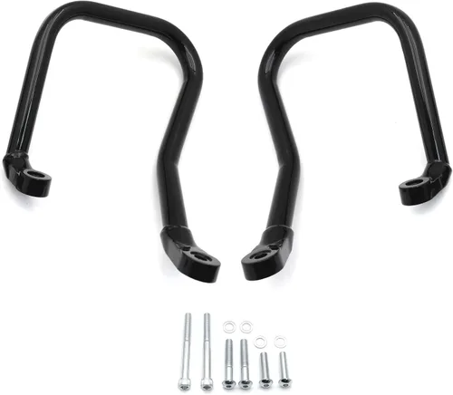 Vista 7 de Barra de choque de protección de alforja trasera negra compatible con Harley Softail FLHC FLHCS 2018+ [P/N: TGHD-SG09-BK]
