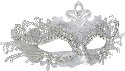 Vista 6 de Máscara de metal para parejas, máscara de hombre griego romano, máscara veneciana de Halloween, máscara de bola de Mardi Gras, máscara de fiesta