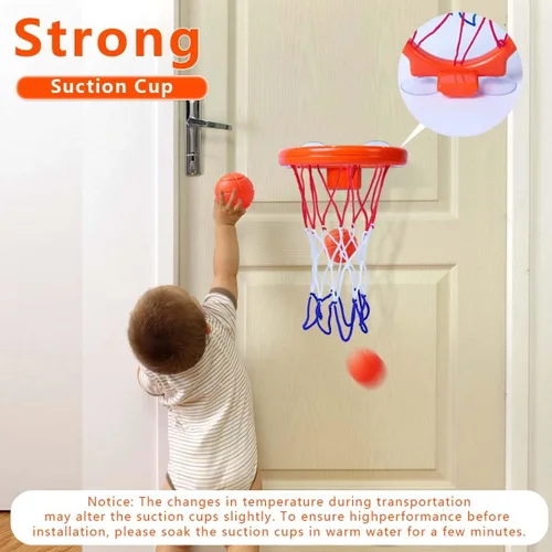 Vista 4 de OBTANIM Juego de bolas de aro de baloncesto para bañera, juego de disparos, juguete para niños pequeños, bañera de bebé