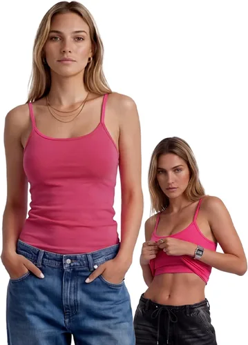 Vista 106 de Emmalise Camiseta de mujer con brasier integrado, soporte de tela sin varillas, camisola corta