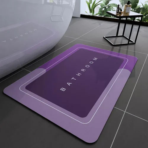 Vista 60 de Tapetes de baño antideslizantes de secado rápido, tapetes de baño de goma súper absorbentes para debajo de la puerta, tapetes de baño para baño, Azul