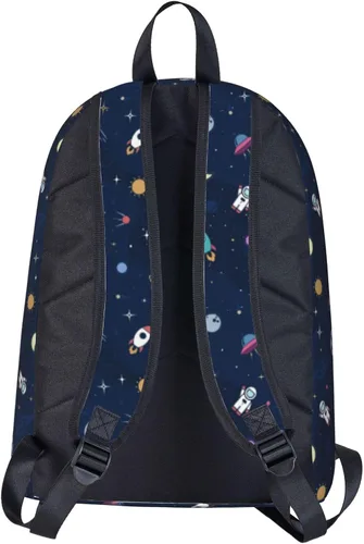 Vista 2 de Mochila personalizada para niñas y niños, mochilas personalizadas con nombre para niños, mochilas escolares personalizadas para picnic, Espacio