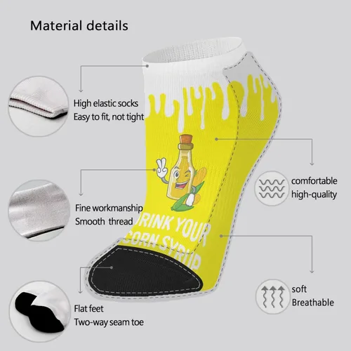 Vista 6 de devor Athletic Socks Women Low Cut for Womens Socks No Show Ankle Socks Cute Drink Your Corn Syrup Sock