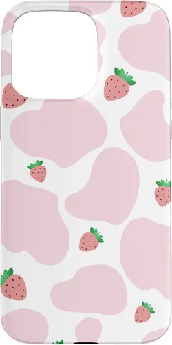 Vista 31 de Baby Pink Cow Print Pattern Cute Strawberry Cow Animal Gift Case for iPhone 17