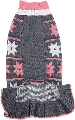 Vista 3 de Jecikelon Suéteres para Mascotas Perros para Perros Pequeños Vestido con Ropa de Punto de Nieve Suéter de Cuello Alto Ropa para Perros Suéter Cálido