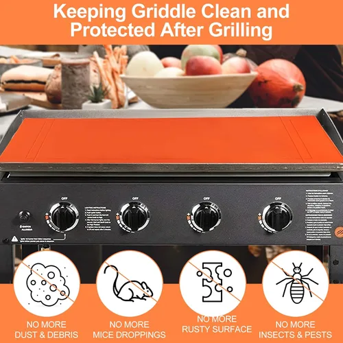 Vista 8 de Blackstone Funda de silicona para parrilla de 36 pulgadas, fácil de cortar para adaptarse a 36, 30, 28, 22 pulgadas, Blackstone alfombrilla