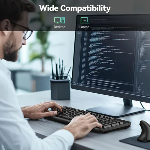 Vista 7 de TECKNET Combo de teclado y mouse inalámbricos para computadora portátil