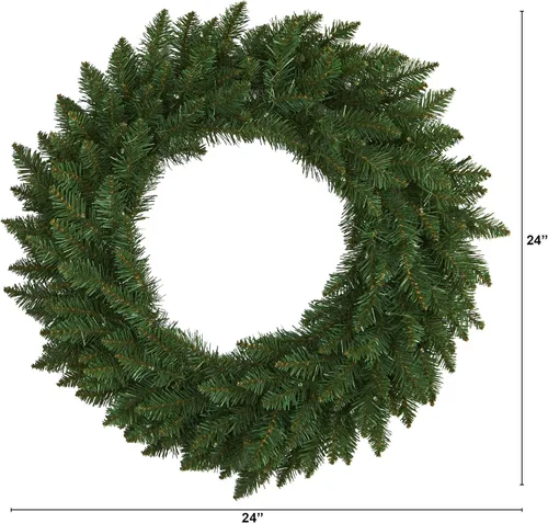 Vista 2 de Nearly Natural - Corona de Navidad de pino verde artificial preiluminada
