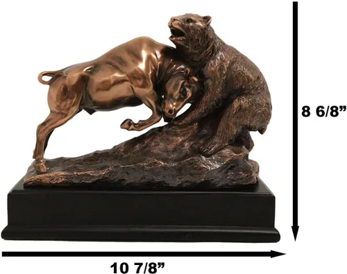 Vista 7 de Ebros Gift Wall Street - Estatua de oso de bronce galvanizado con base, ideal para inversores, administradores de dinero, amantes de la naturaleza