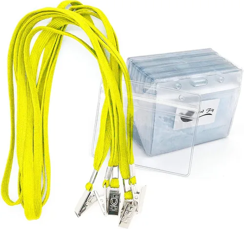 Vista 9 de Lanyards - Lote de 50 tarjetas de identificación con identificación, color azul