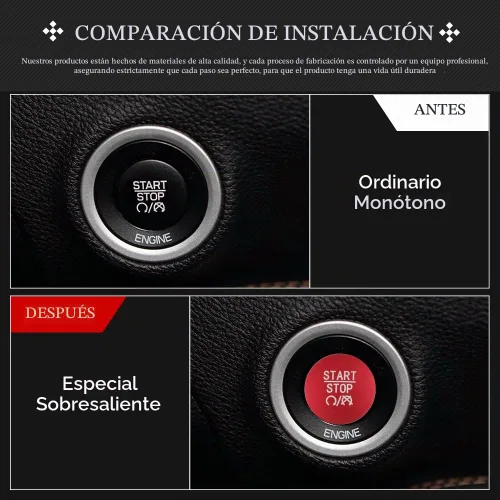 Vista 2 de LECART Pegatina Roja de Cubierta de Botón de Arranque que se Ajusta para Dodge Charger/Challenger/Durango/Ram 1500 Accesorios