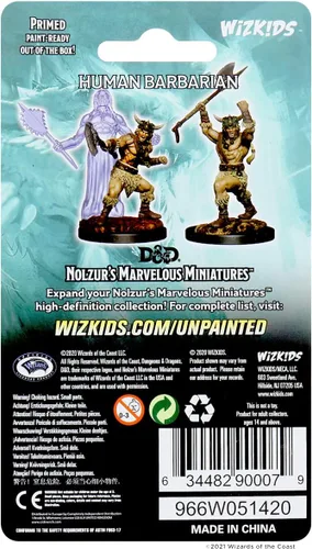 Vista 2 de Las maravillosas miniaturas de D&D Nolzur: Hombre bárbaro humano
