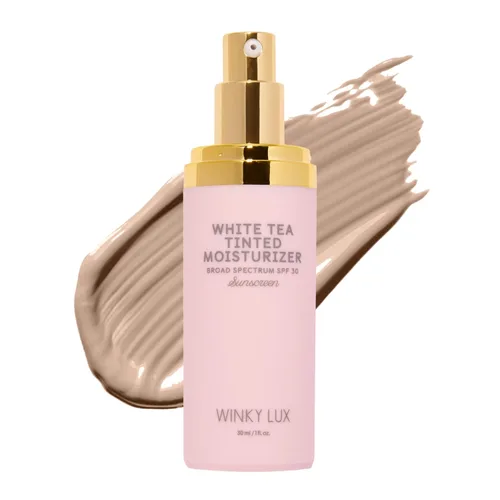 Vista 11 de Winky Lux Crema hidratante teñida de té blanco SPF 30 – Cobertura edificable con SPF facial, protector solar ligero para cara, acabado naturalmente
