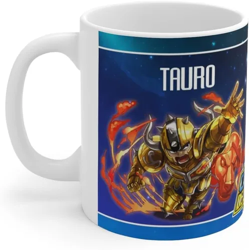 Vista 2 de Tauro, Los Caballeros del Zodiaco, Taza Ceramig 11 Oz
