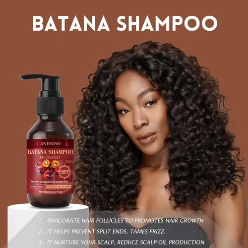 Vista 2 de Champú de aceite Batana para adelgazar el cabello, tratamiento de cuidado del cuero cabelludo con vitamina C para restaurar el cabello dañado