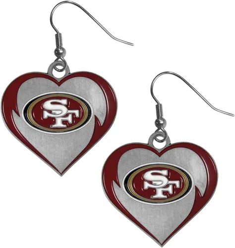 Vista 9 de Siskiyou NFL unisex-adult Heart Dangle Earrings