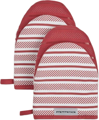 Vista 10 de KitchenAid Albany - Juego de 2 manoplas para horno pequeñas, color cielo aguamarina, 5.5 x 8 pulgadas