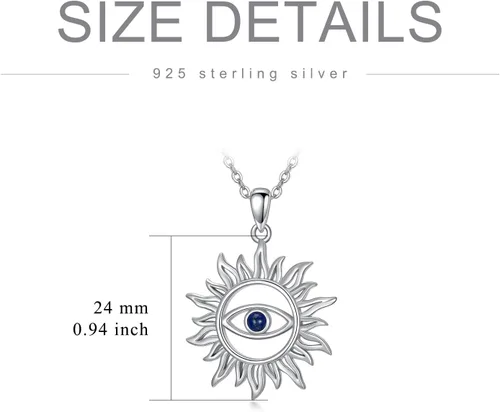 Vista 6 de PROESS Collar de plata de ley 925 con amuleto de protección espiritual para mujeres y hombres con cadena de 18 + 2 pulgadas