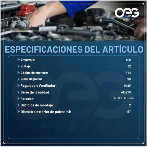 Vista 3 de Parts Player alternador para camión Chevy C Silverado 4.3L 4.8 5.3L 6.0L