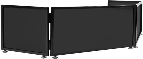 Vista 7 de Cabina de DJ portátil para DJ, pantalla plegable para fachada de eventos de DJ con bolsa de viaje para exteriores e interiores y fiestas en el patio