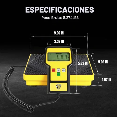 Vista 7 de Báscula de refrigerante de 110 libras HVAC Freón Escala electrónica de carga de refrigerante de alta precisión con estuche portátil para tanques