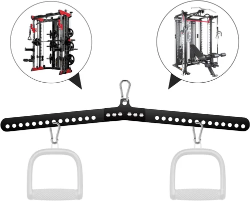 Vista 5 de Sistema de doble polea cruzada de cable con mango en D de 32 pulgadas, cuerda de entrenamiento, accesorios para máquina de ejercicio, esparcidor