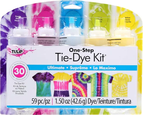 Vista 10 de Kit de teñido anudado artesanal Tulip con botella para mezclar colores, nuestros colores más vibrantes Artesano