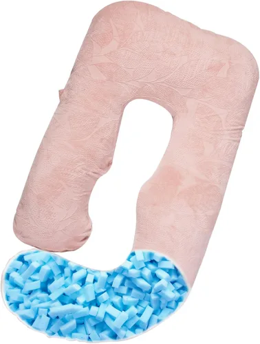 Vista 9 de Almohada corporal de espuma viscoelástica triturada, almohadas de embarazo para dormir, almohada de maternidad para mujeres embarazadas, almohada