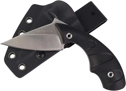 Vista 3 de MASALONG Cuchillo táctico súper duro de acero D2 kni200-b con vaina kydex cuchillo EDC (primera versión)