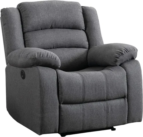 Vista 10 de EBELLO Silla reclinable eléctrica clásica, de piel sintética, silla reclinable eléctrica de gran tamaño con cojín suave y respaldo, sofá con cómodo
