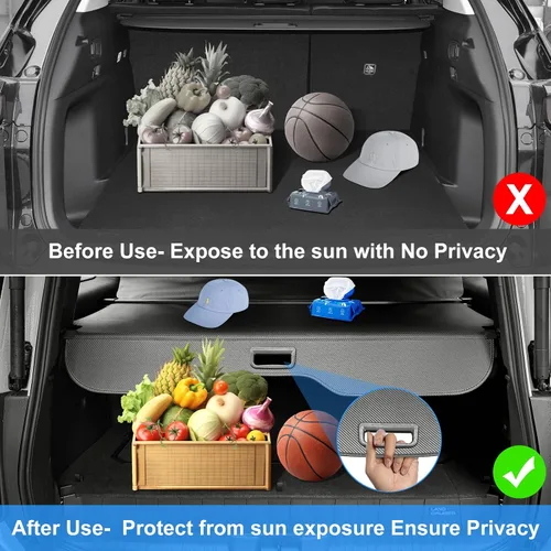 Vista 44 de AUXKO - Cubierta de carga retráctil para Lincoln MKX 2018-2016, cubierta de equipaje de maletero con protección de sombra para Lincoln Nautilus