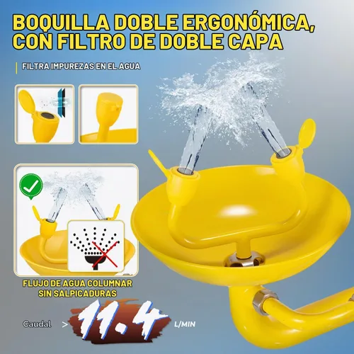 Vista 3 de CGOLDENWALL Estación de lavado de ojos de ducha de emergencia Safty Shower Combinación Estación de lavado de ojos con ducha, hilo NPT, con señal