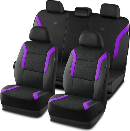 Vista 16 de Skechers Fundas de asiento de coche de espuma viscoelástica, fundas de asiento gruesas de malla Air Cool, juegos completos de asientos de coche